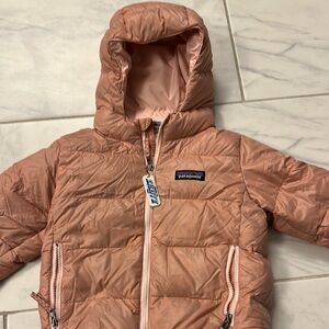Patagonia Pink Hooded Puffer Jacket